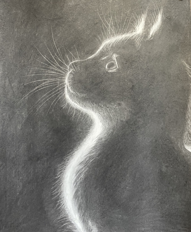 " Grisou " fusain grand format