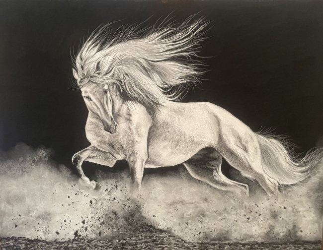 " Yellowstone " pastel grand format