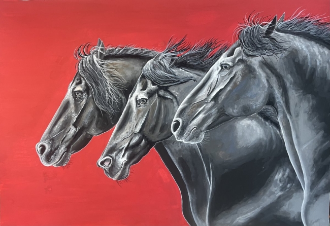 " Uno dos tres " gouache A3